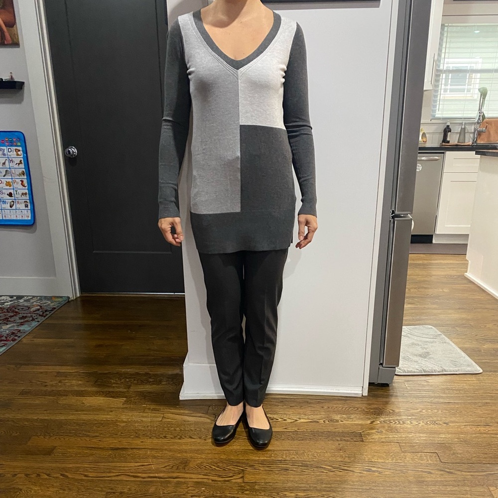 White House Black Market Gray Knit Top